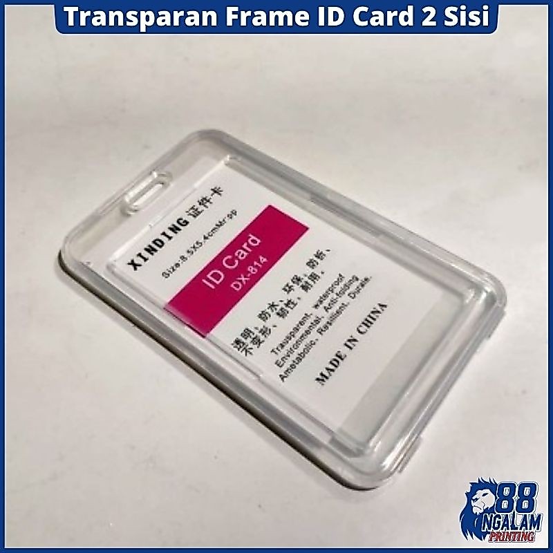 Frame ID Card TRANSPARAN Depan Belakang / Holder 2 sisi / Casing