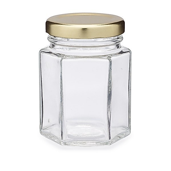 85ml Toples|Jar|Botol Kaca Import Hexagonal - Botol Minum