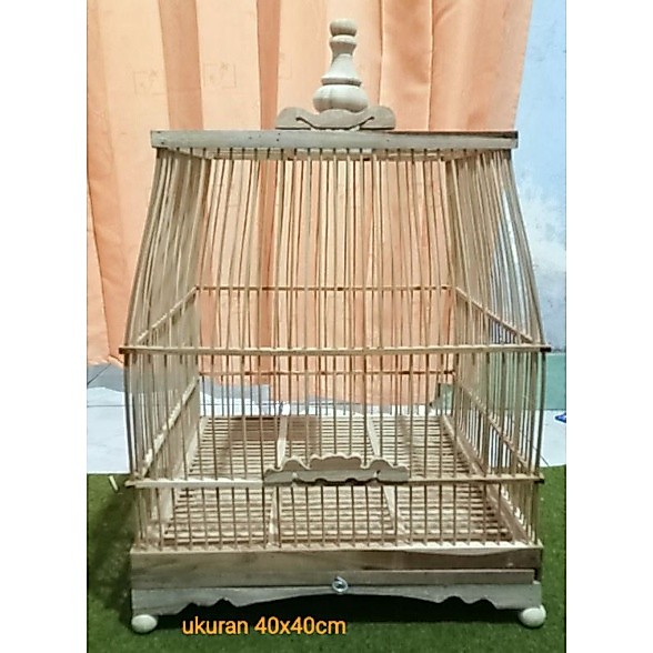 sangkar cungkok ukuran 40x40cm ruji fiber vernis