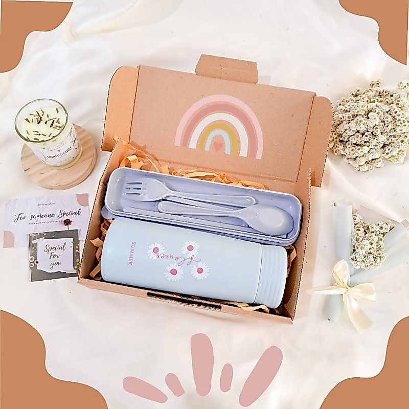 [Ready] - Hampers Gift Box Ulang Tahun Cewek Murah | Hampers Tumbler Botol Kaca | Gift Box Set Botol