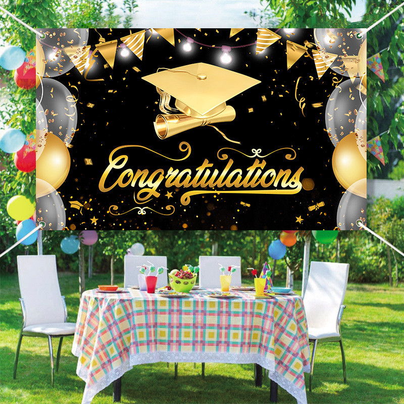Baru Backdrop Wisuda Spanduk Dekorasi Wisuda Perlengkapan Pesta Outdoor Foto