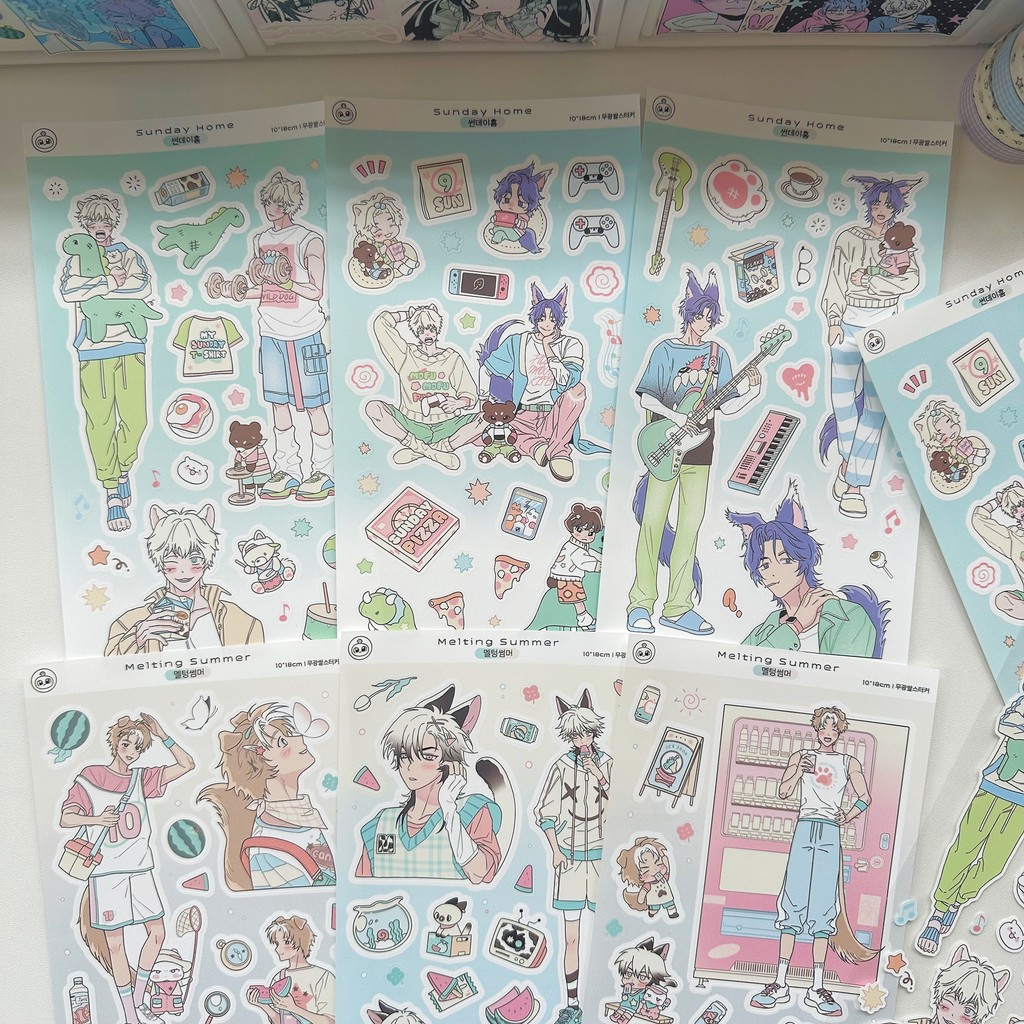[HARU] Sweet & Cool Puppy Boy OOTD Series Sticker Sheet Sticker DIY Decor Journal Scrapbooking Diary
