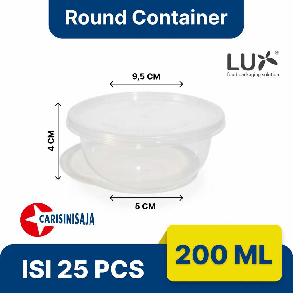 [FREE Bubble Wrap] LUX Thinwall Plastik Round Countainer 200ML 300ML