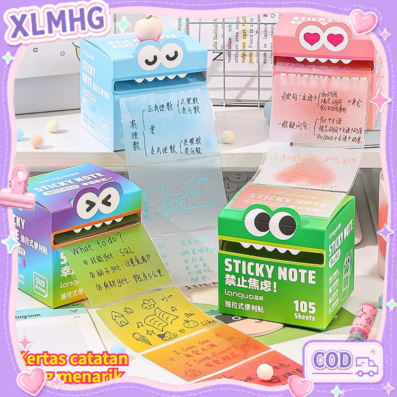 Ready Kertas Catatan 108 Lembar Catatan Polos Gradasi Lucu Penanda Buku / Catatan Tarik Gradasi Unik