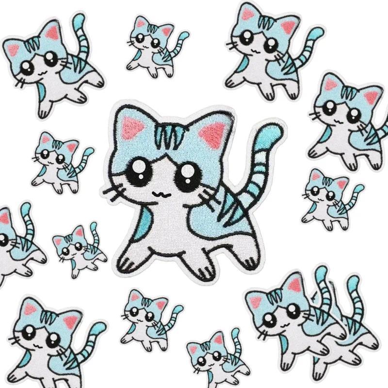 Patch Bordir Kartun Anak Kucing Baru Grosir 10PCS Stiker Kain Pakaian Stiker Puding Stiker Bordir Ku