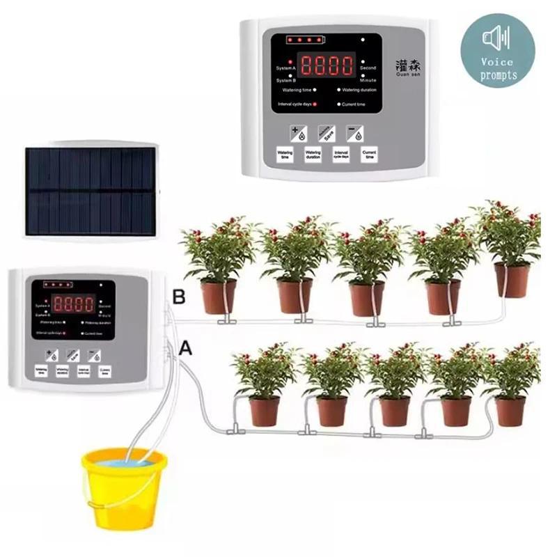 Solar Irrigation System Garden Automatic Drip Irrigation Kit Watering Timer Device Plant Irrigation 