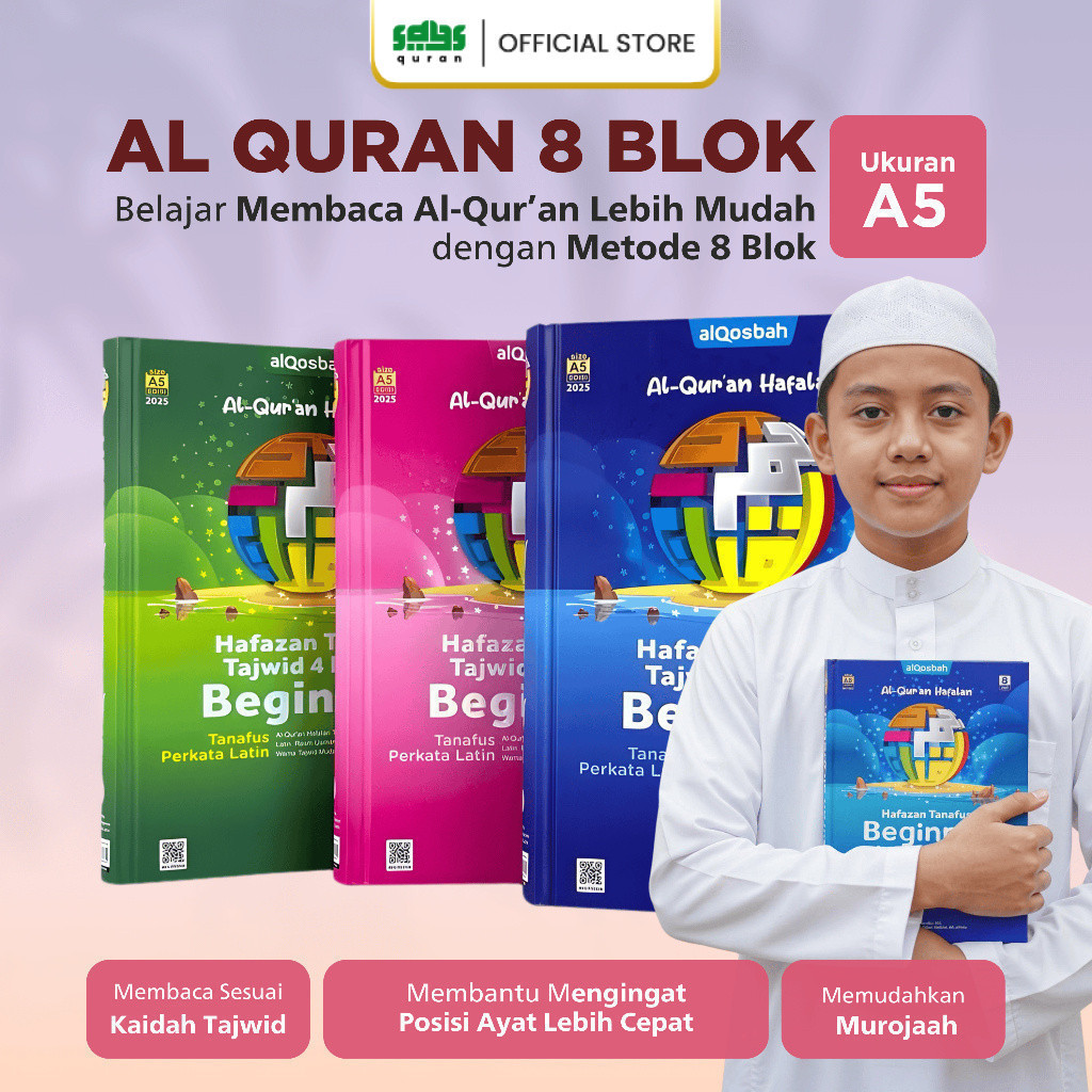 Alqosbah - Al Quran Hafalan Anak - Hafazan Tahfiz Tajwid 4 Kode Beginner - Hafalan Mudah Dengan 8 Bl