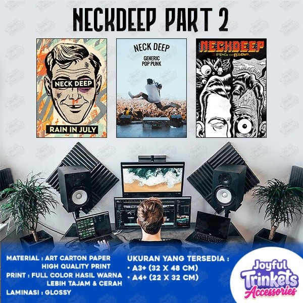 (Part 2) Poster Band Neck Deep - Poster Dinding Aesthetic - Poster Band Metal Rock A3 A4 - Dekorasi 