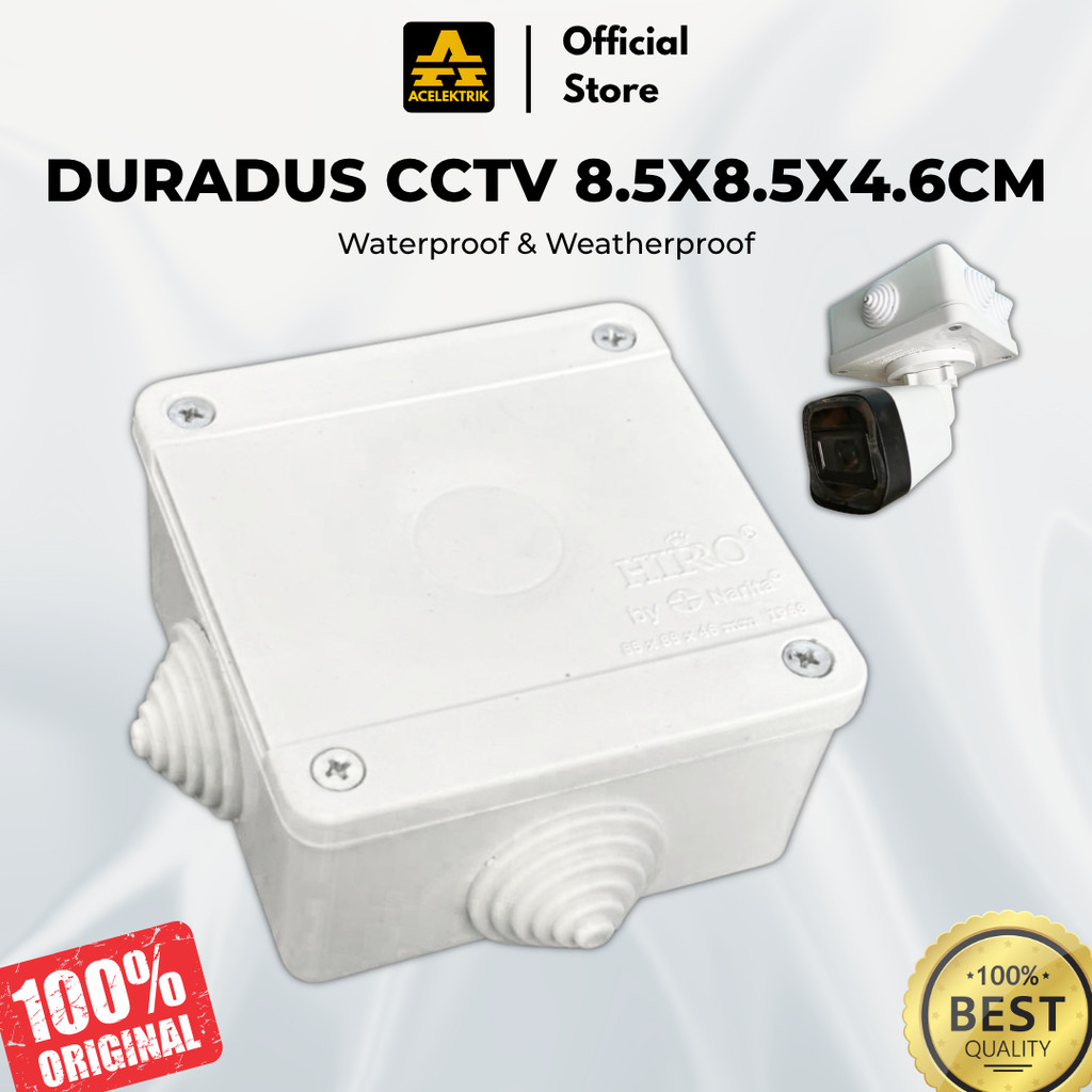 Duradus Durados CCTV Hiro Junction Box KECIL Kotak Sambungan Listrik Outdoor | 8,5 x 8,5 x 4,6 cm (3