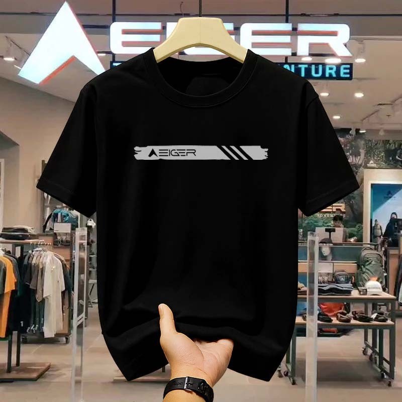 [Outlets Kaos Katun 100%]Kaos EIGER Pria Wanita Baju Atasan Grafis Minimalis Kasual Nyaman Kualitas 