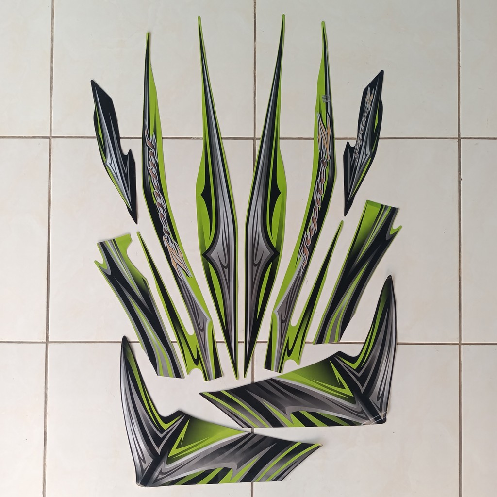 stiker striping yamaha jupiter z robot 2011 2012 hijau lis body standar original