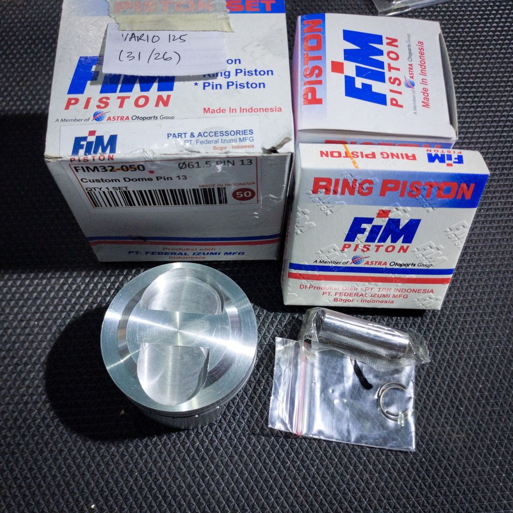 PISTON SEHER FIM FIM32 UKURAN 61 61,5 62 62,5 63 MM SUDAH BUBUT DAN COAK KLEP PISTON CUSTOM BORE UP 