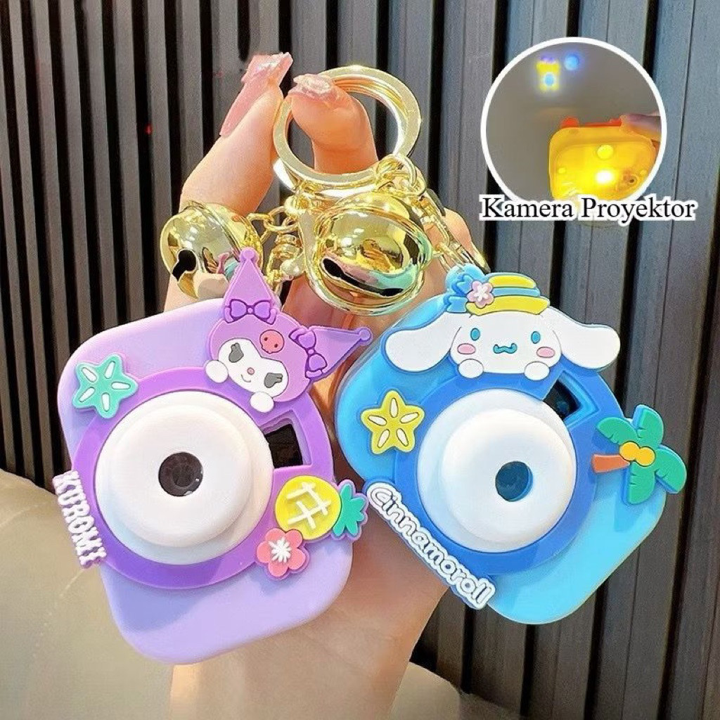 Gantungan Kunci Camera Proyektor PREMIUM 3D Bag Cham Tas Kunci Motor Mobil Keychain Korea Serbaguna