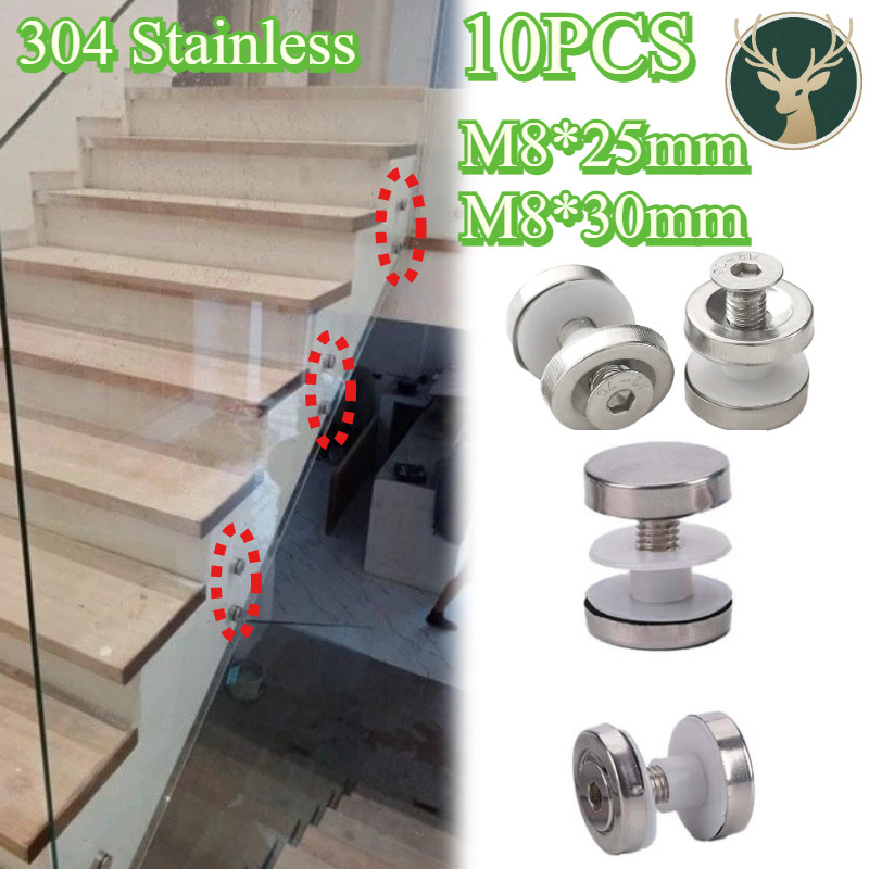 10Pcs 304 Stainless Baut Kaca Jepit Penjepit / Sekrup Penjepit Kaca/ Baut Kaca Jepit Penjepit Baut K