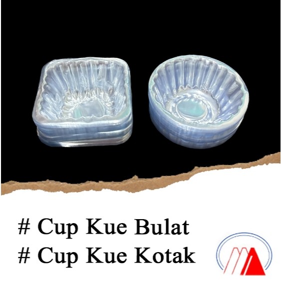 mika puding cup kue kotak isi 100 pcs / cup kue bulat / mika dessert puding / cup jelly pudding kota