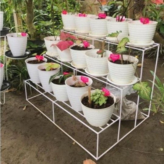 Premium Rak Besi 3 Tingkat 1 Meter / Standing Pot Susun / Rak Bunga Besi Susun / Rak Bunga / Rak