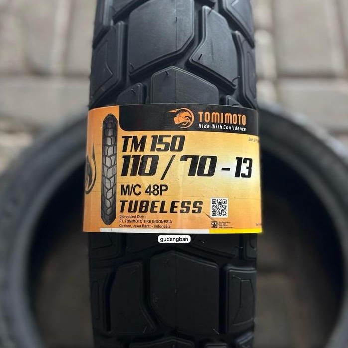 ( TM150 - RING 13 ) BAN LUAR 110 70 13 TOMIMOTO NMAX DEPAN ORIGINAL BARU TUBELESS FREE PENTIL