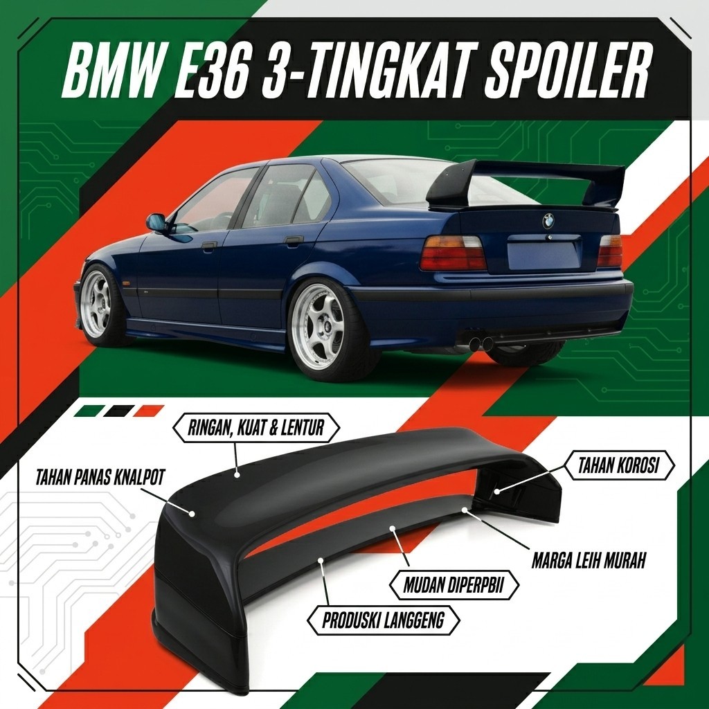 spoiler bmw e36 3 tingkat bodykit bmw e36 BUMPER BEMPER