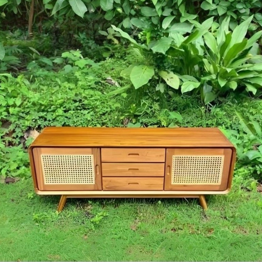 kabinet tv/meja tv rotan/bufet retro