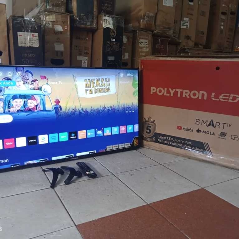 TV LED POLYTRON SMART 40 INC FHD SUDAH DIGITAL TANPA STB BEKAS MASIH SEGEL (5243)