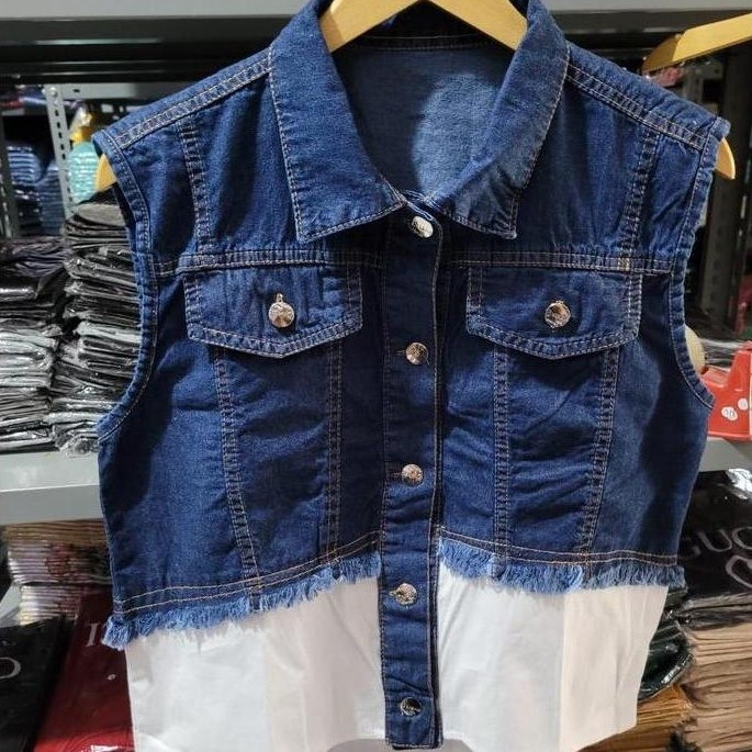Donttouch- 973 - Rompi Jeans Nita/Rompi Nita/Blazer Jeans Nita Atasan Crop