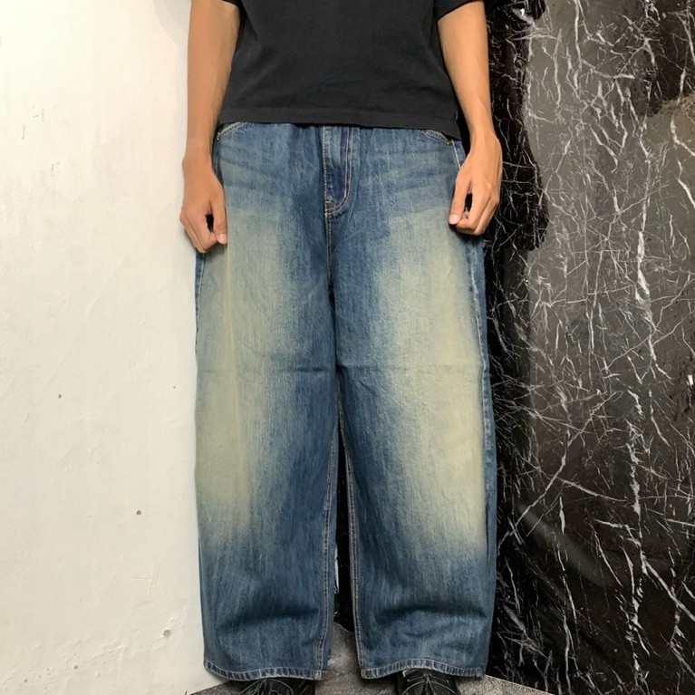 Baggy Pants Blue Jeans Washed Vintage by OOTJ SEOUL