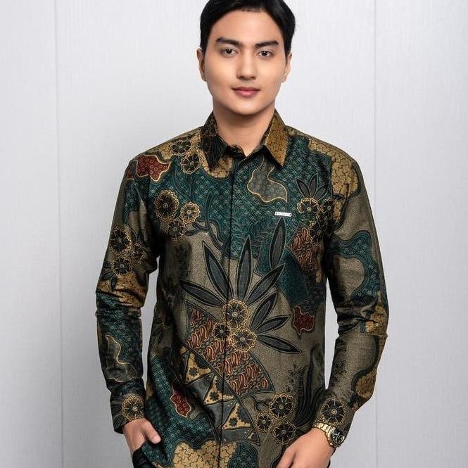 Laskala Batik Barsha Kemeja Batik Pria Slimfit Lengan Panjang