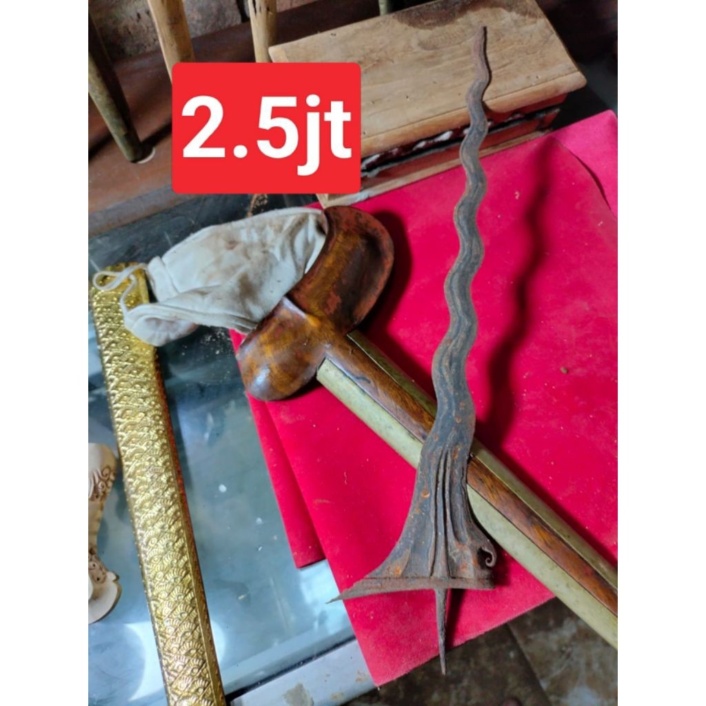 Keris Sengkelat Luk Sepuh Kuno Original Tua Warangka Gayaman Solo Pendok Slorok Premium