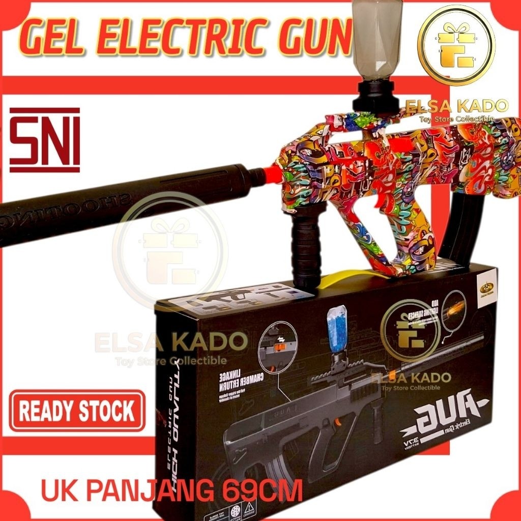 Mainan Anak Tembak Otomatis AUG Elektrik - Water Gel Blaster M1 Baterai 3.7V