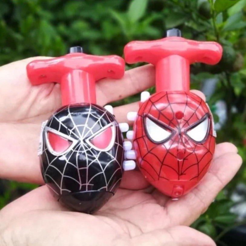 Gasing Karakter Lampu LED & Musik - Mainan Gangsing Flashing Top | Doraemon,spiderman BY40