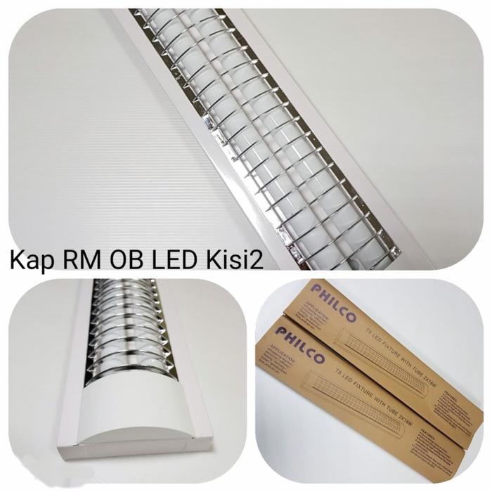 kap grill 2x18 watt include lampu led kap grill 2x18 watt kap lampu tl - kosongan 120cm