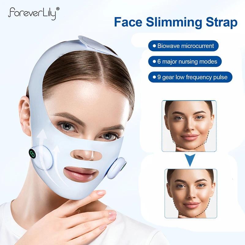 Facial EMS Lifting Machine Chin Cheek Slimming Strap Facial Shaping Massager Double Chin Removal V L