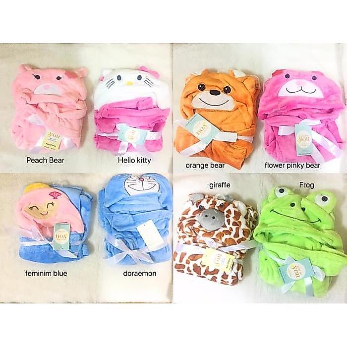 Bisa Gosend Selimut Hoodie Character / Selimut Topi Bayi