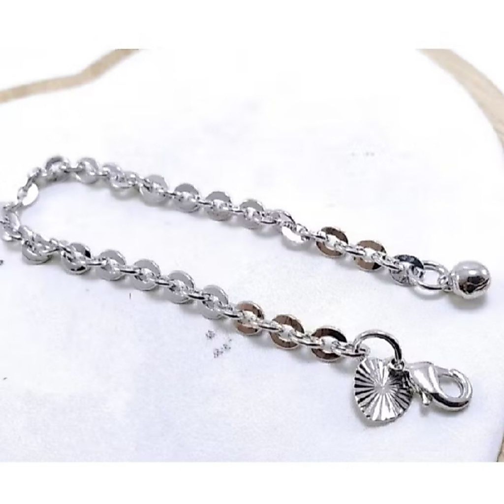 Gelang Tangan Titanium Wanita Silver