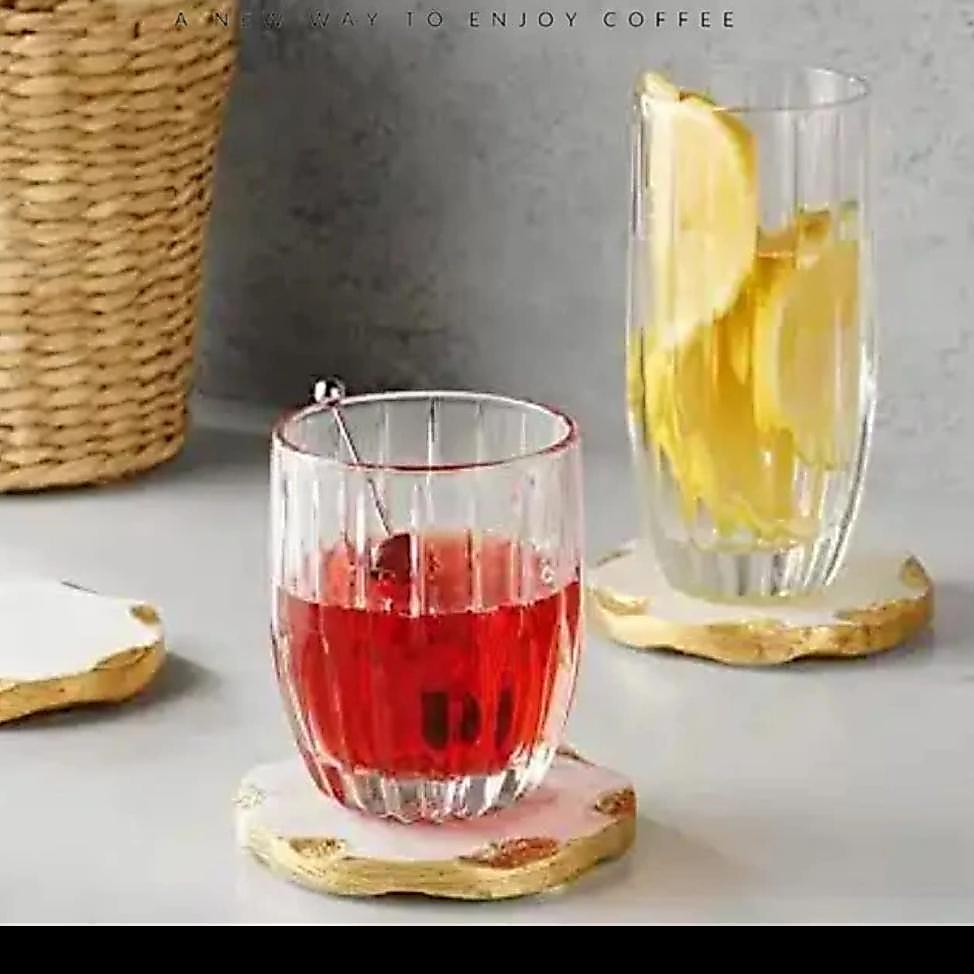Gelas Bulat Kaca Beling Unik Ulir Tebal Murah Tahan Panas Premium Citinova Moz 300ML Gelas Minum Air