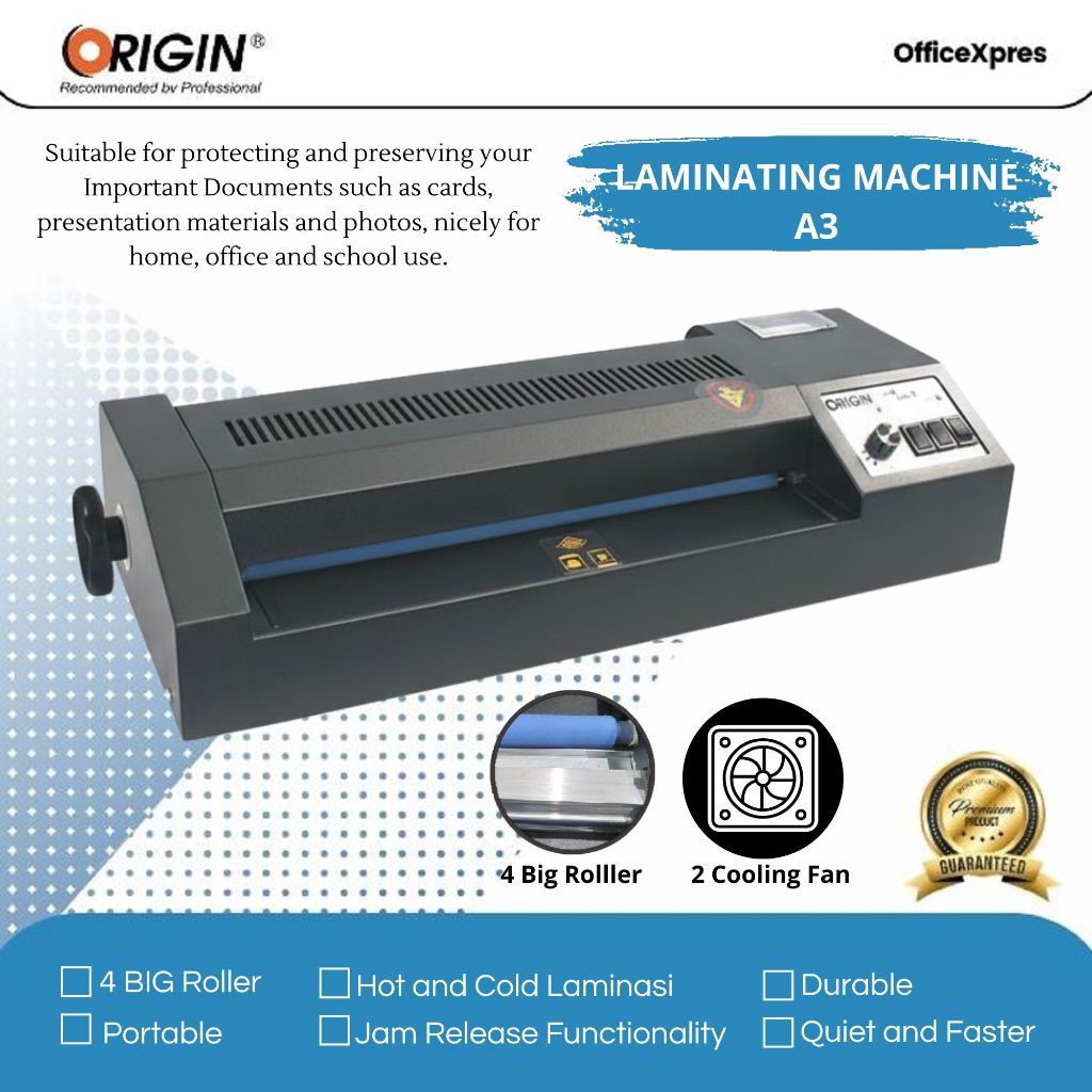 Mesin Laminating OR 330EX / Laminating A3 / Laminator Kertas A3 Origin