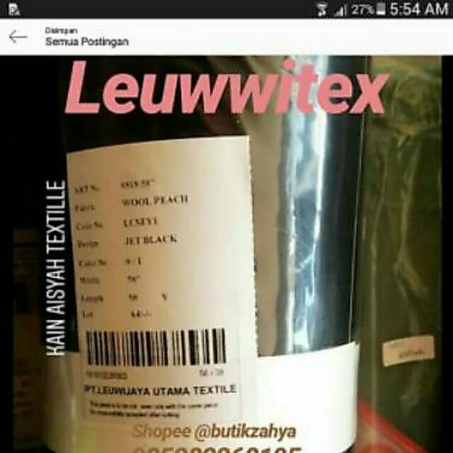 Kain JETBLACK LEUWWITEX L150cm/ jetblack wolfis butikzahya