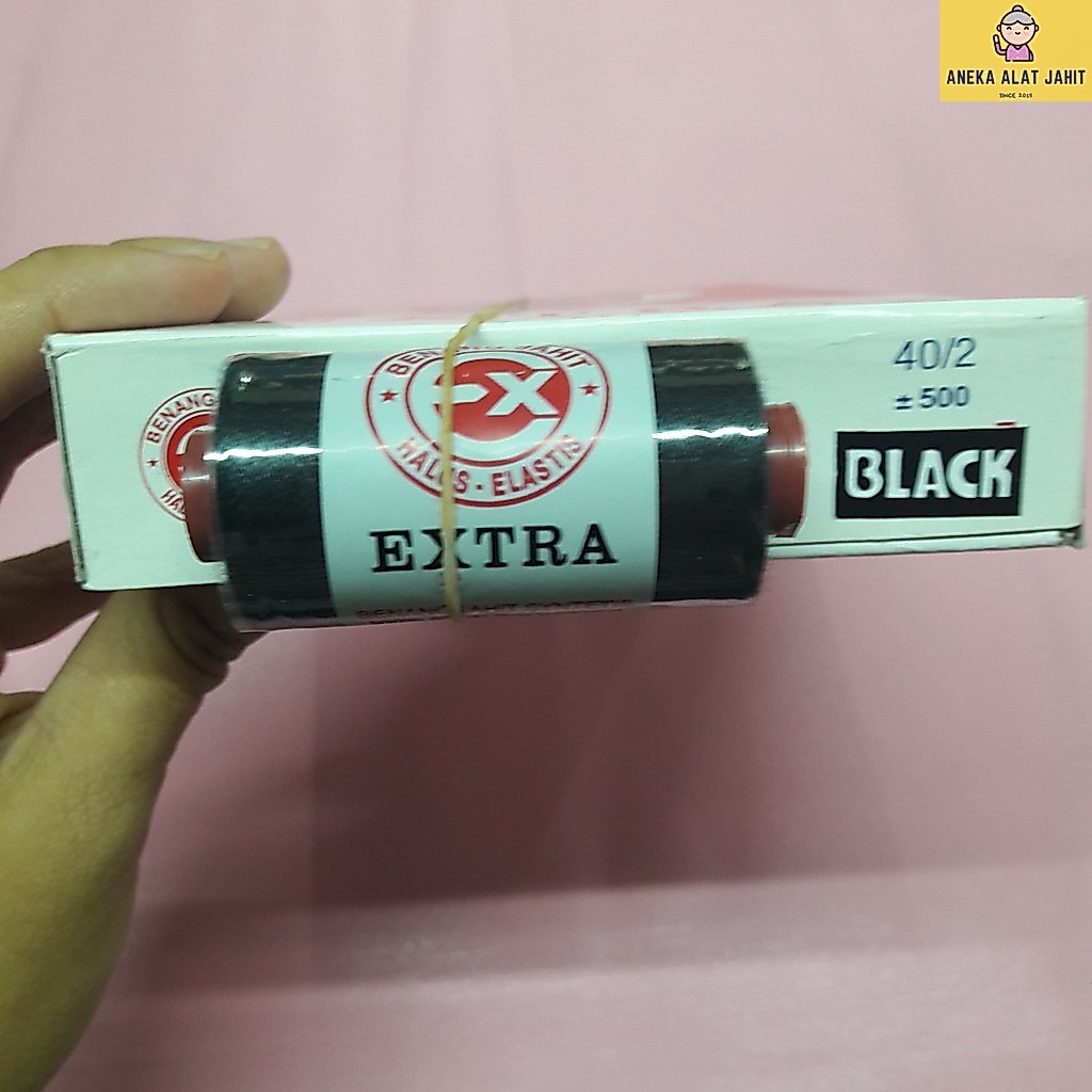 Benang Jahit Extra Satuan - Black (Hitam)