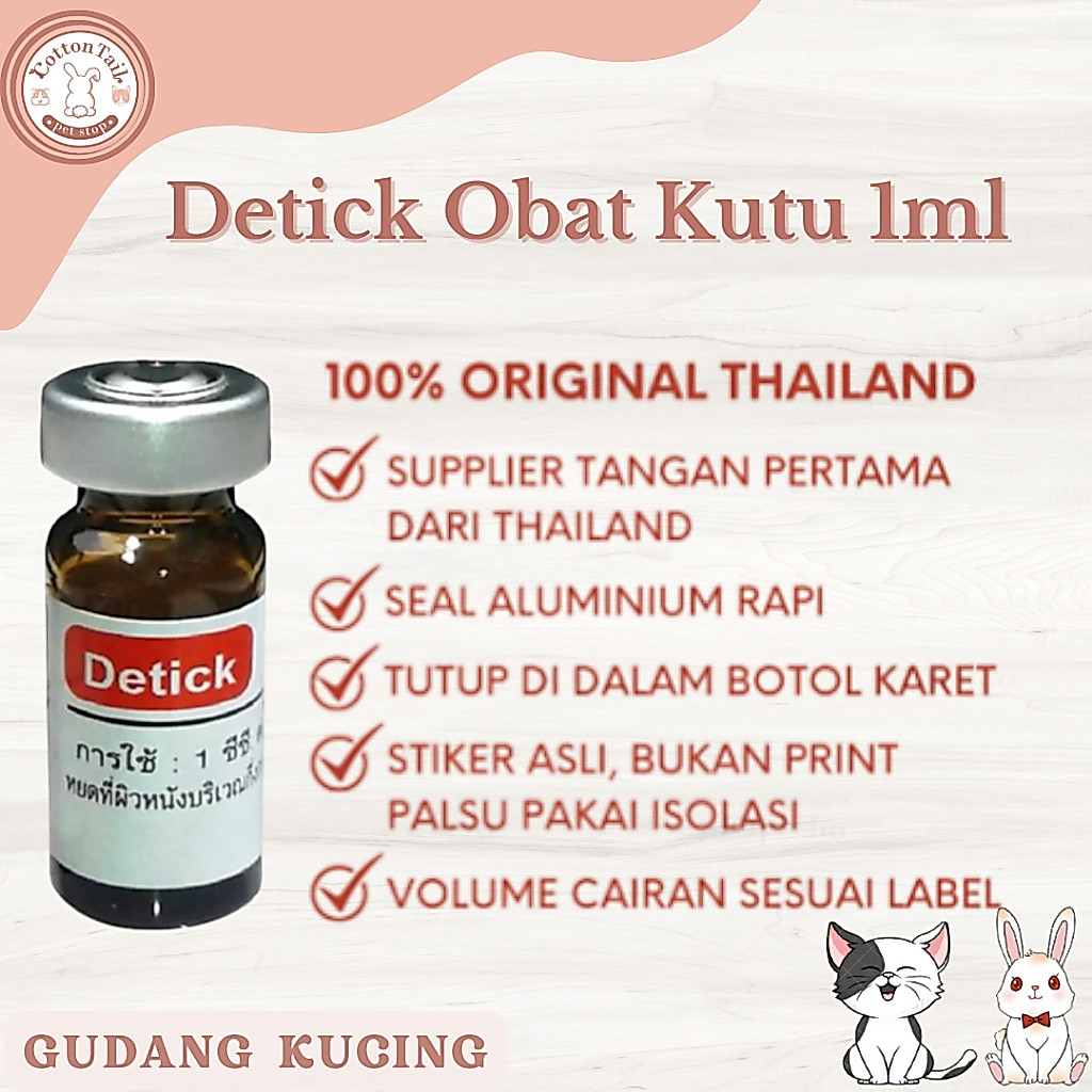 OBAT KUTU TETES DETICK ORIGINAL / OBAT KUTU ANJING KUCING DETICK ORIGINAL