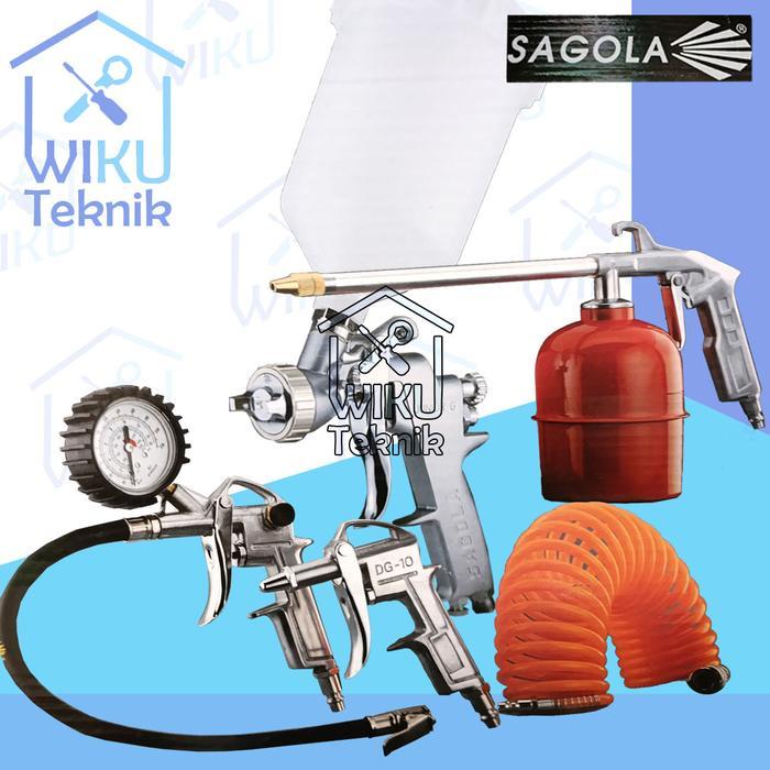 Spray Gun Tabung Atas hvlp Sagola junior G Semprot Cat - SAGOLA KIT 5pcs