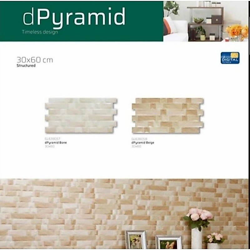 Roman Keramik 30x60 Interlock dPyramid / Roman Keramik Dinding Teras / Roman Keramik Dinding Dapur /