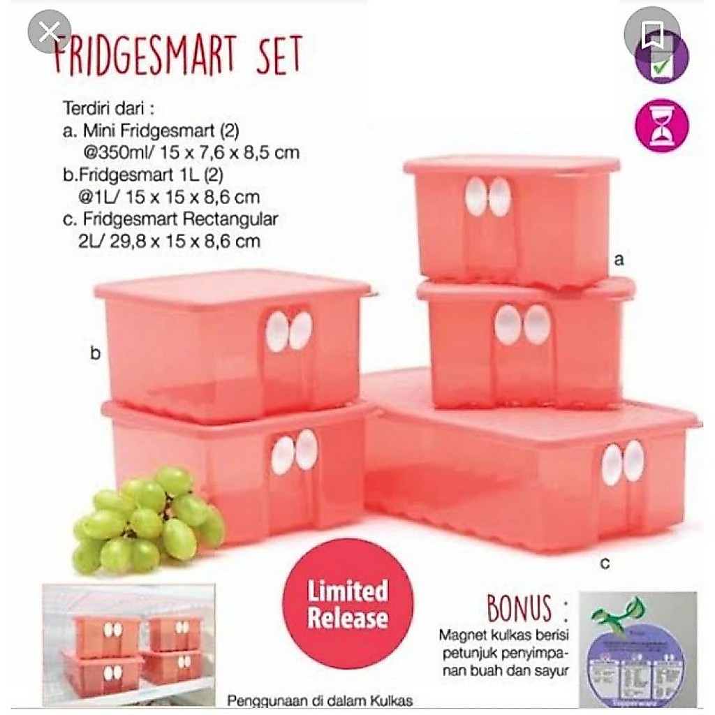 Fridgesmart set guava container kulkas