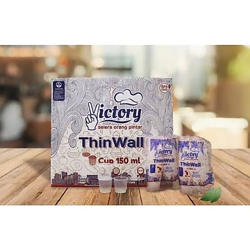 Thinwall Cup Puding 150 ml Victory isi 25 pcs / Thinwall Sauce Cup 150 ml / Tempat Saos Bumbu 150 ml