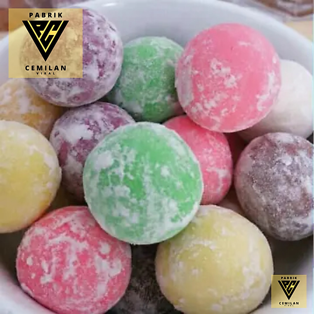 PCV KUE GABUS BULAT MANIS WARNA 1Kg Ladu Bulat Manis Warna Kue Telur Gabus Manis KueTelor Gabus Keju