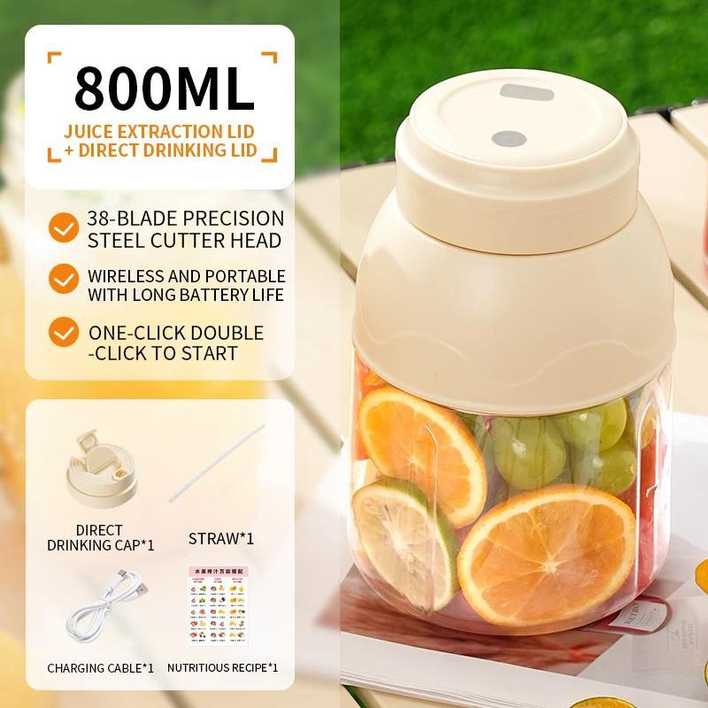 1 set of electric juicer cup rechargeable fresh juicer smoothie machine vegetable ice mixer cup trav