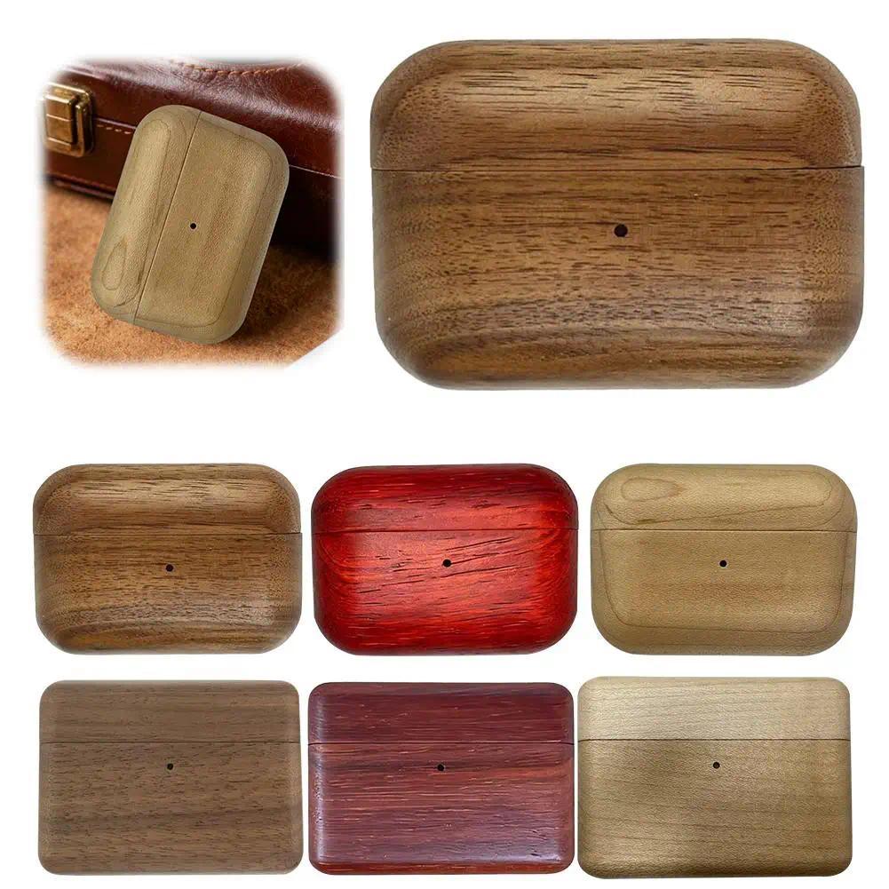 Solid Wood Case for AirPods Pro 3, Natural Wood Grain Pattern, Unique Texture & Smooth Tou, Eco-Frie