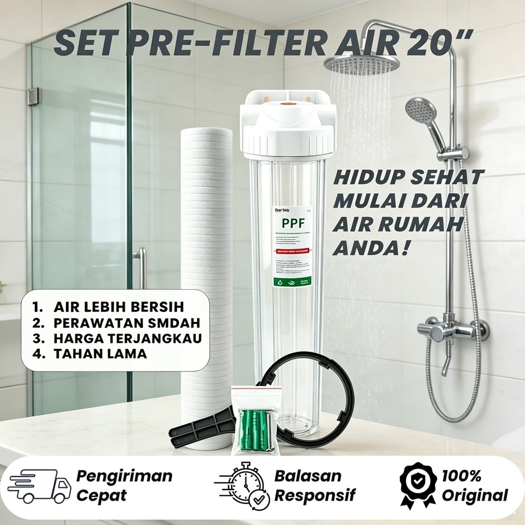 Housing Filter Air 20" / Water Filter Housing 20" -  Clear, 1/2 inch