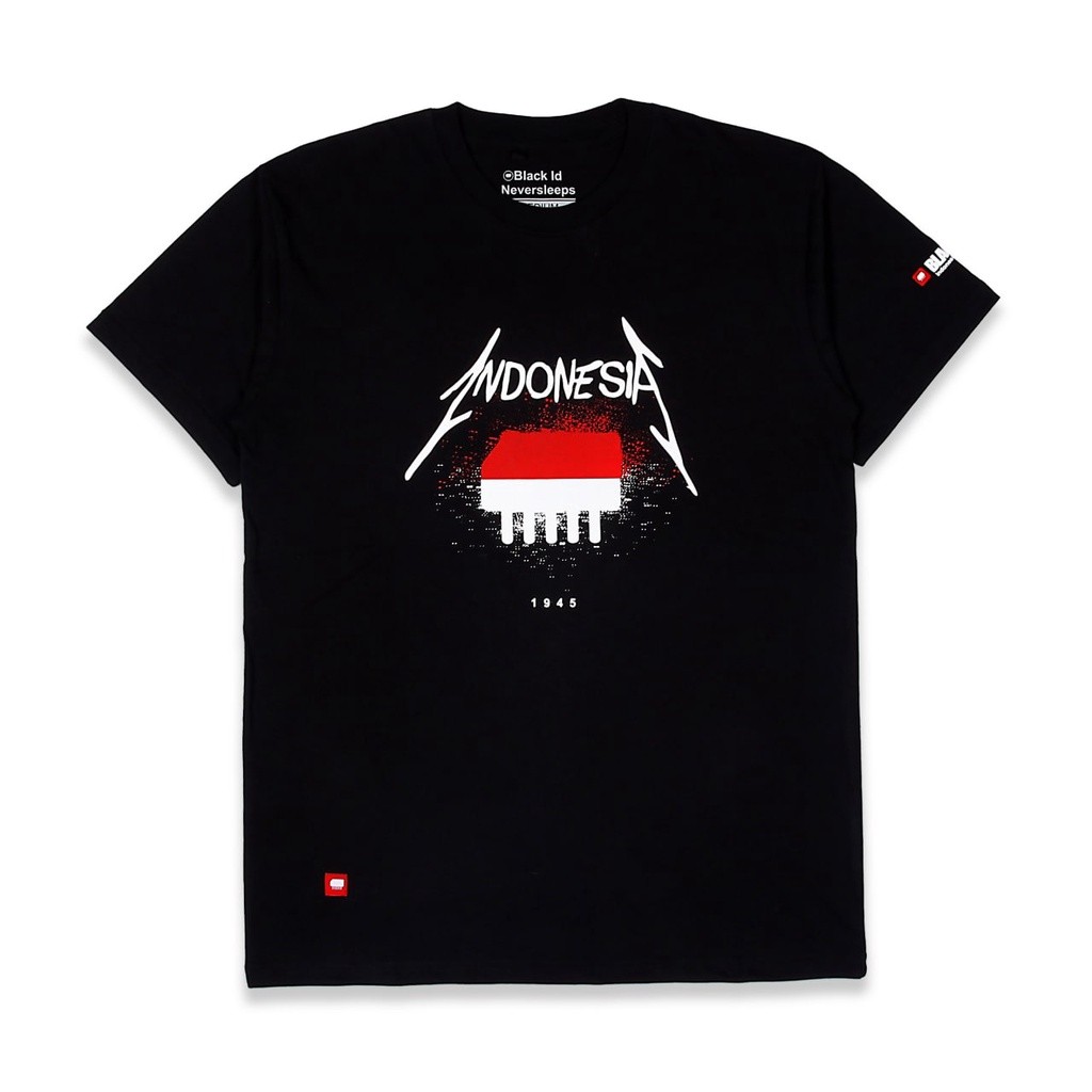 Black ID - T shirt Lengan Pendek Pria | Black Metaflag Baju Kaos Unisex