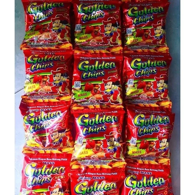 Golden cips 40gr Snack Mass Potato Chips jagung Chips Harga ecer Jadoel jadul