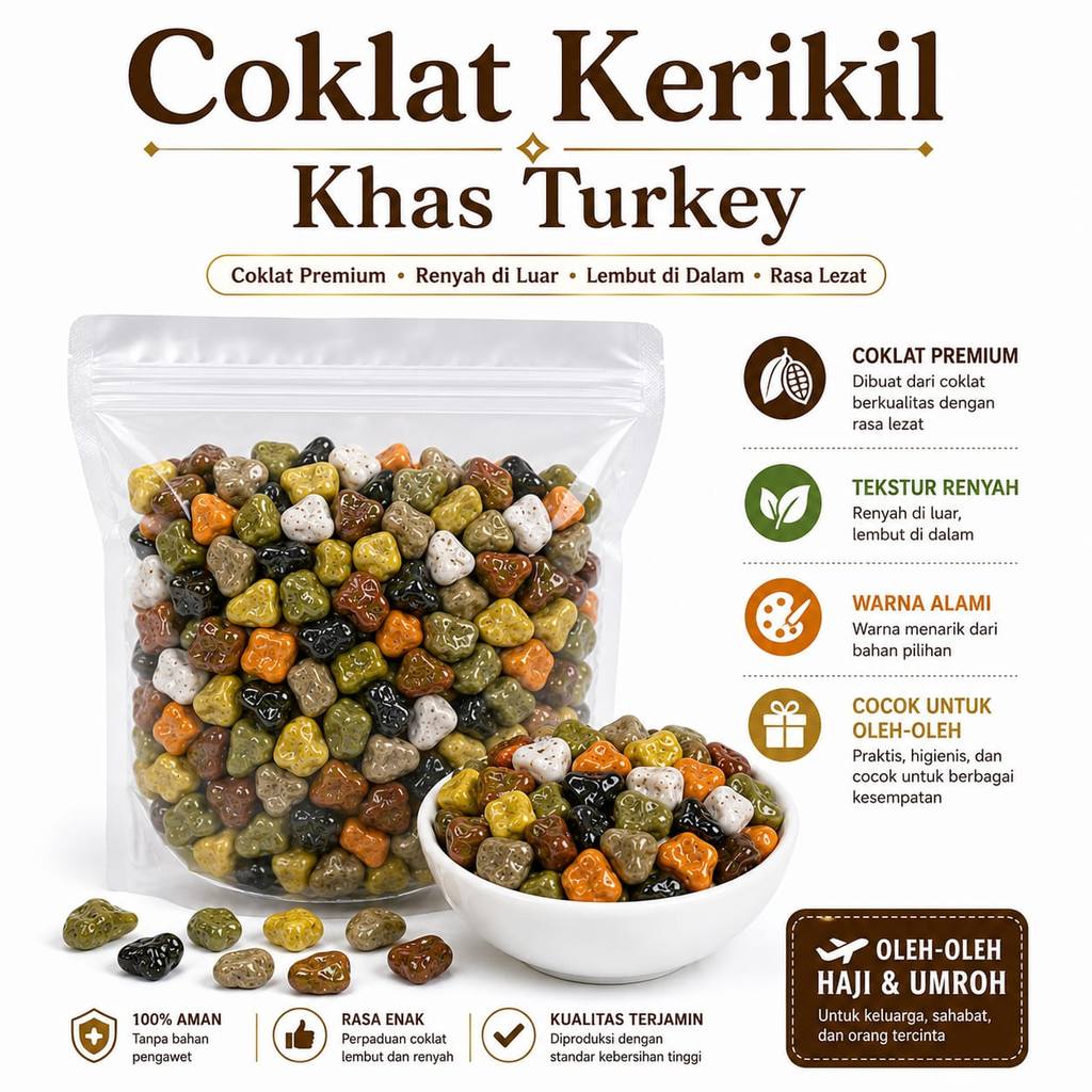 Coklat kerikil 1kg 500gr 250gr 100gr coklat batu choco stone coklat turkey coklat arab hampers souve